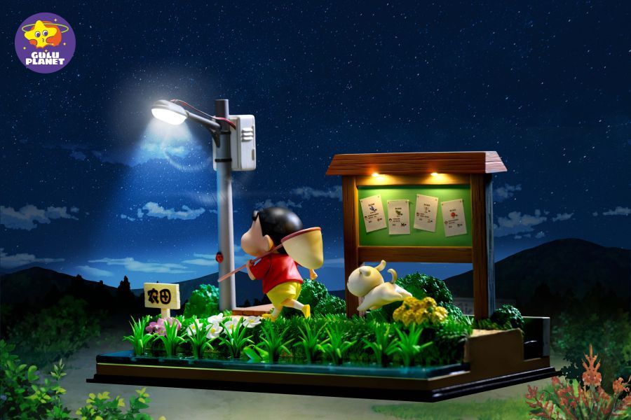 【預購】GuluPlanet 蠟筆小新之煤炭鎮的小白場景雕像