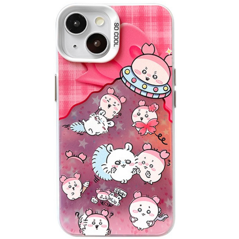 Chiikawa彩銀線條漸變防摔手機殼