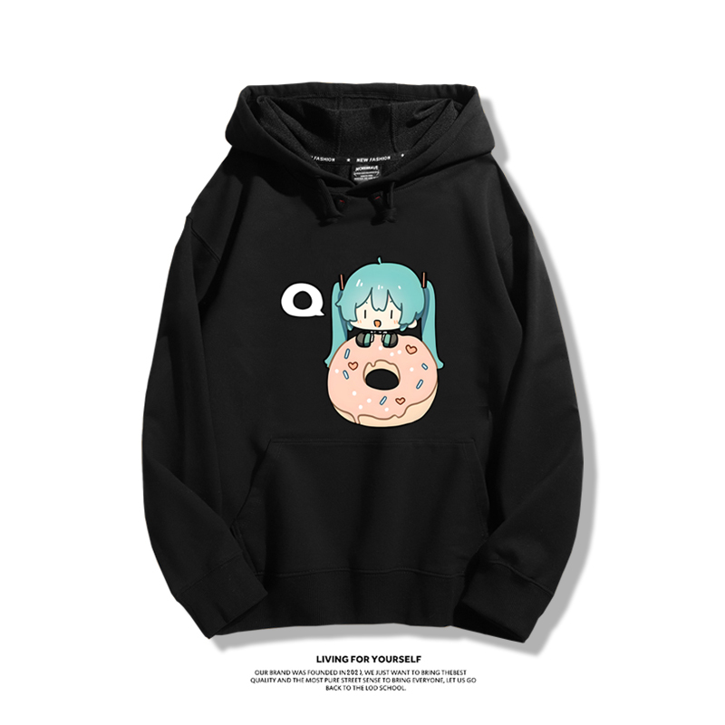 初音未來 秋冬新款 親子情侶男女連帽衛衣