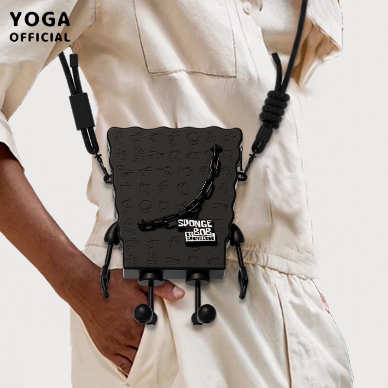 正版海綿寶寶 黑金系列 潮流卡通男女單肩包-ZUIHANG SHOP