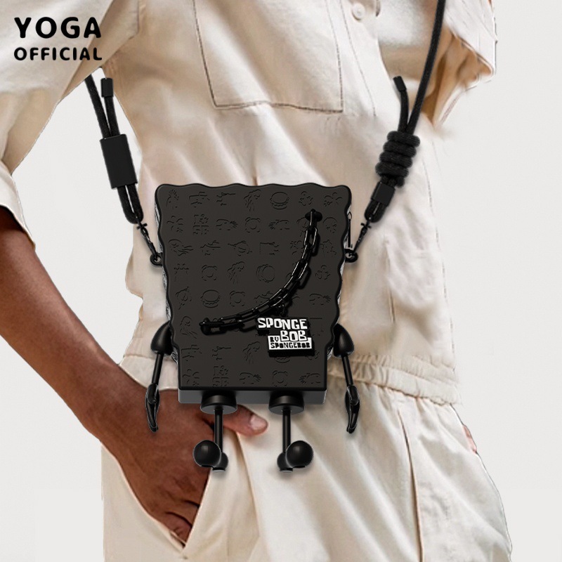 正版海綿寶寶 黑金系列 潮流卡通男女單肩包-ZUIHANG SHOP