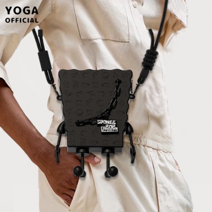 正版海綿寶寶 黑金系列 潮流卡通男女單肩包-ZUIHANG SHOP