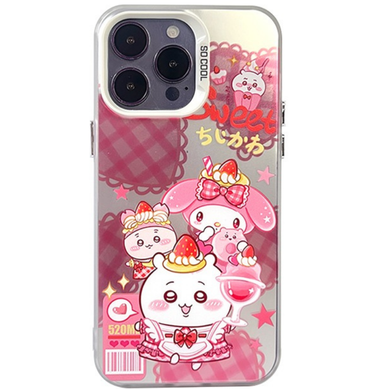 Chiikawa彩銀線條漸變防摔手機殼