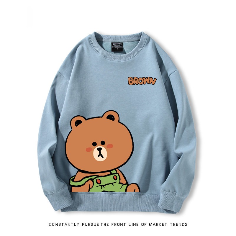 布朗熊可妮兔 秋冬新款 親子情侶裝圓領長袖