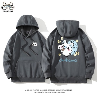 Chiikawa聯名衛衣2025秋冬新款親子情侶裝連帽衛衣