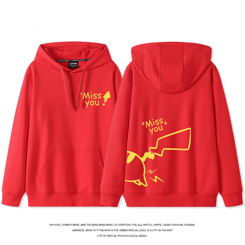 皮卡丘聯名 2025秋冬新款 親子情侶裝連帽衛衣