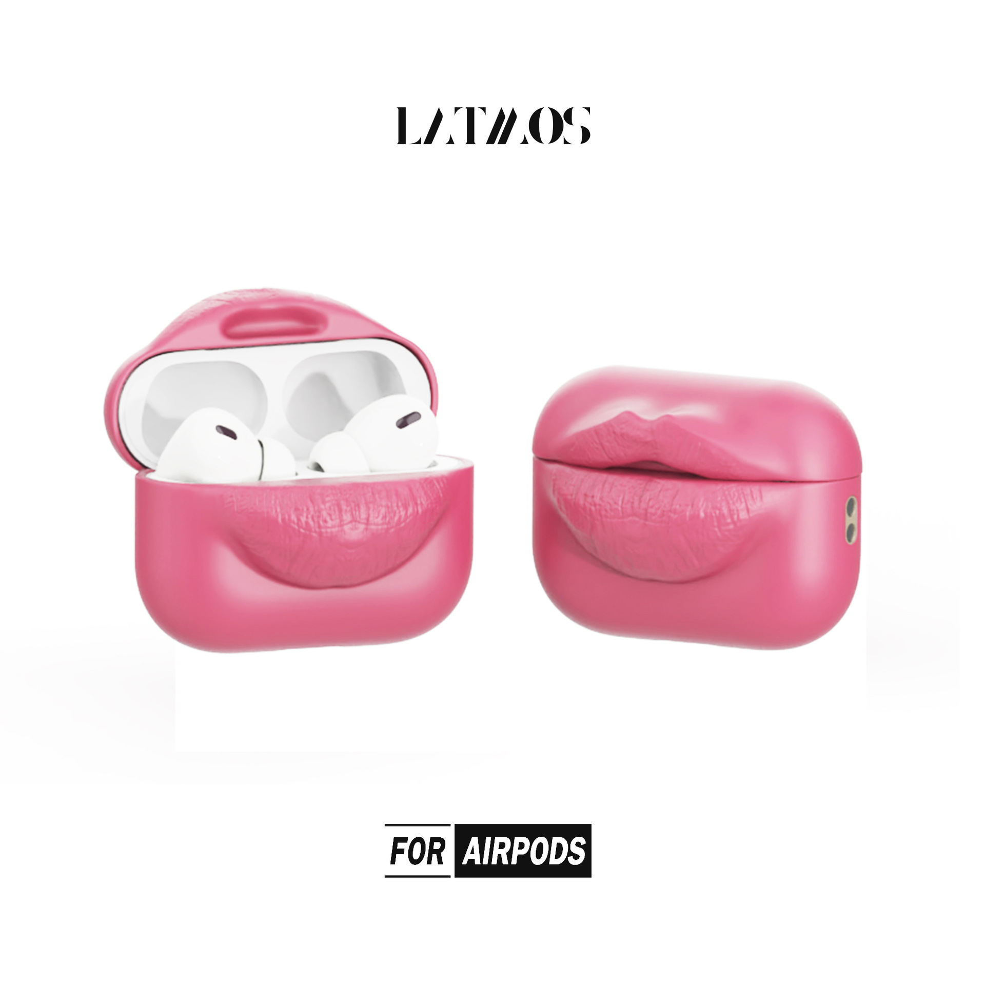 LATMOS 芭比嫩脣 Airpods 軟殼 蘋果耳機保護殼 嘴巴耳機殼 嘴脣-ZUIHANG SHOP