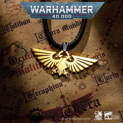 星辰鑄造 戰錘40K周邊帝國天鷹鈦鋼鍍金項鍊吊墜