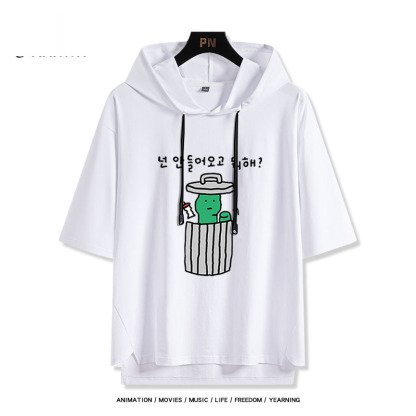 Joguman 綠色搞怪小恐龍 連帽短袖T恤-ZUIHANG SHOP