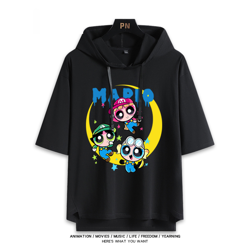 飛天小女警x超級瑪麗 連帽短袖T恤-ZUIHANG SHOP