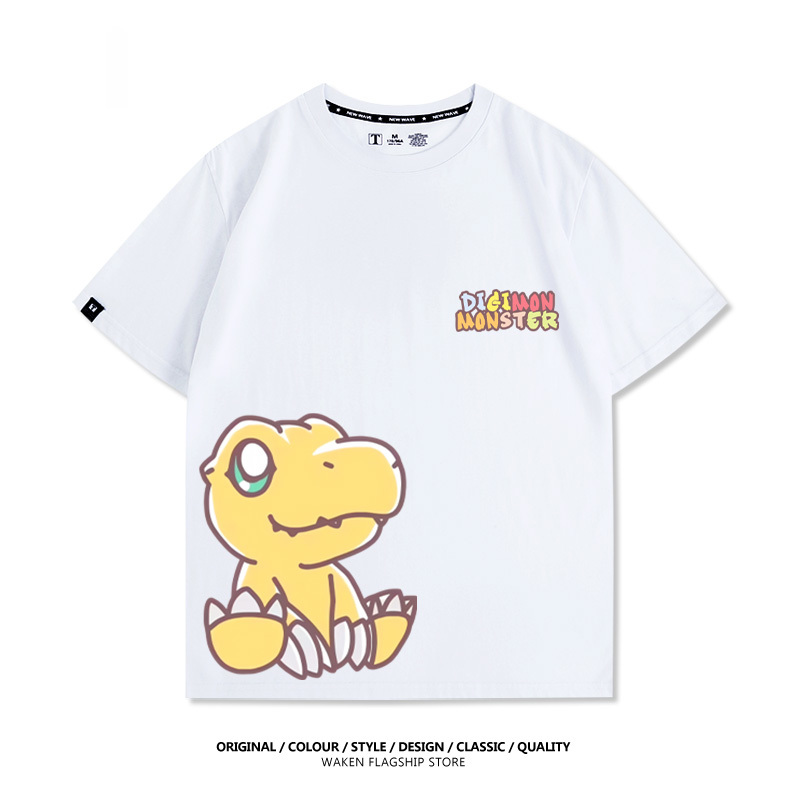 數碼寶貝 2025親子情侶男女同款 印花短袖T恤