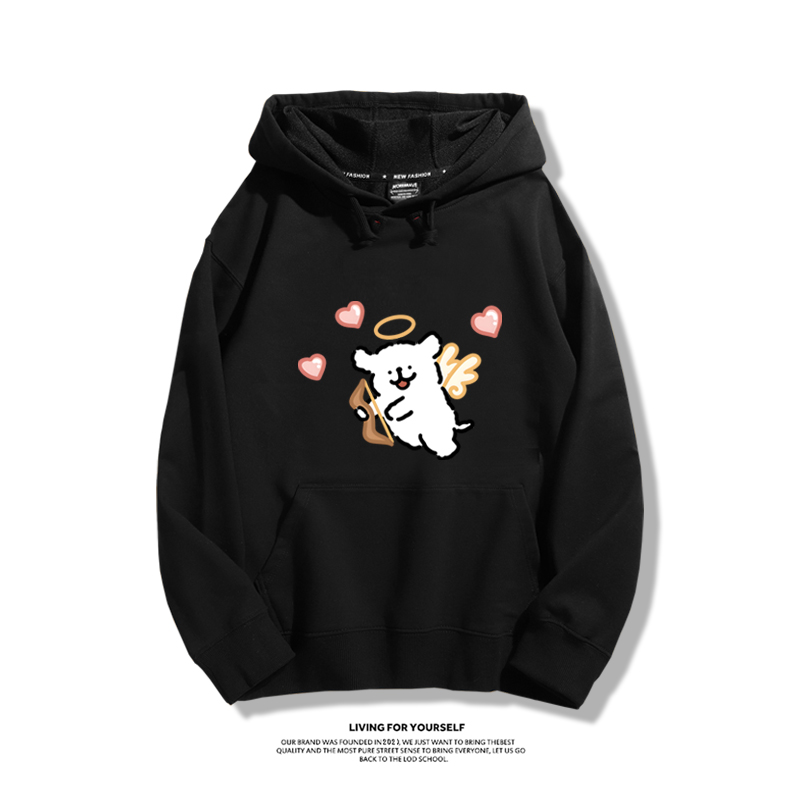 線條小狗新款 親子情侶男女款連帽衛衣-ZUIHANG SHOP