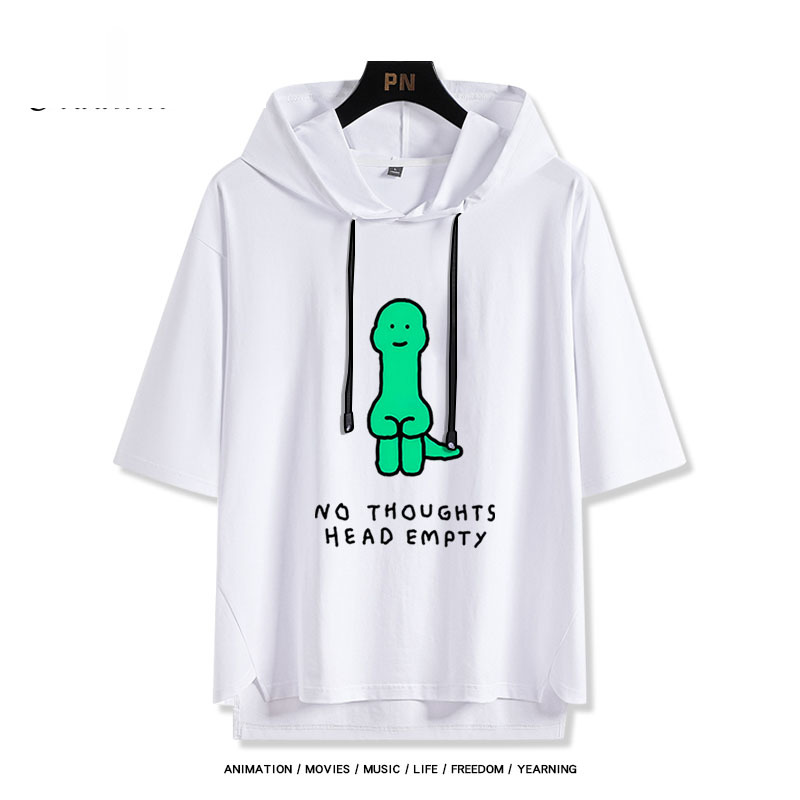 Joguman 綠色搞怪小恐龍 連帽短袖T恤-ZUIHANG SHOP