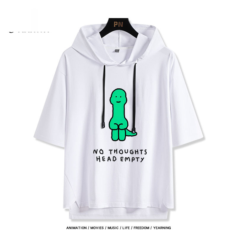 Joguman 綠色搞怪小恐龍 連帽短袖T恤-ZUIHANG SHOP