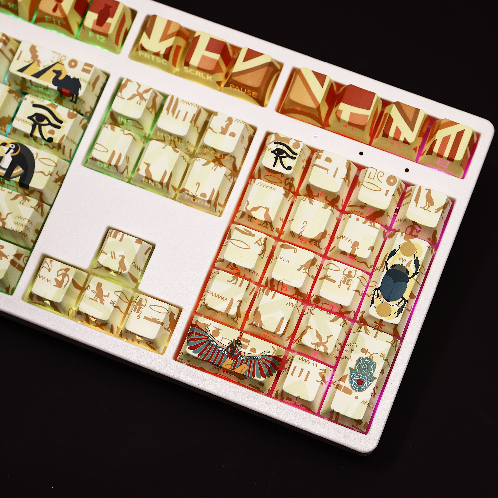 古埃及透光RGB108鍵標準配列衛星軸鍵帽-ZUIHANG SHOP