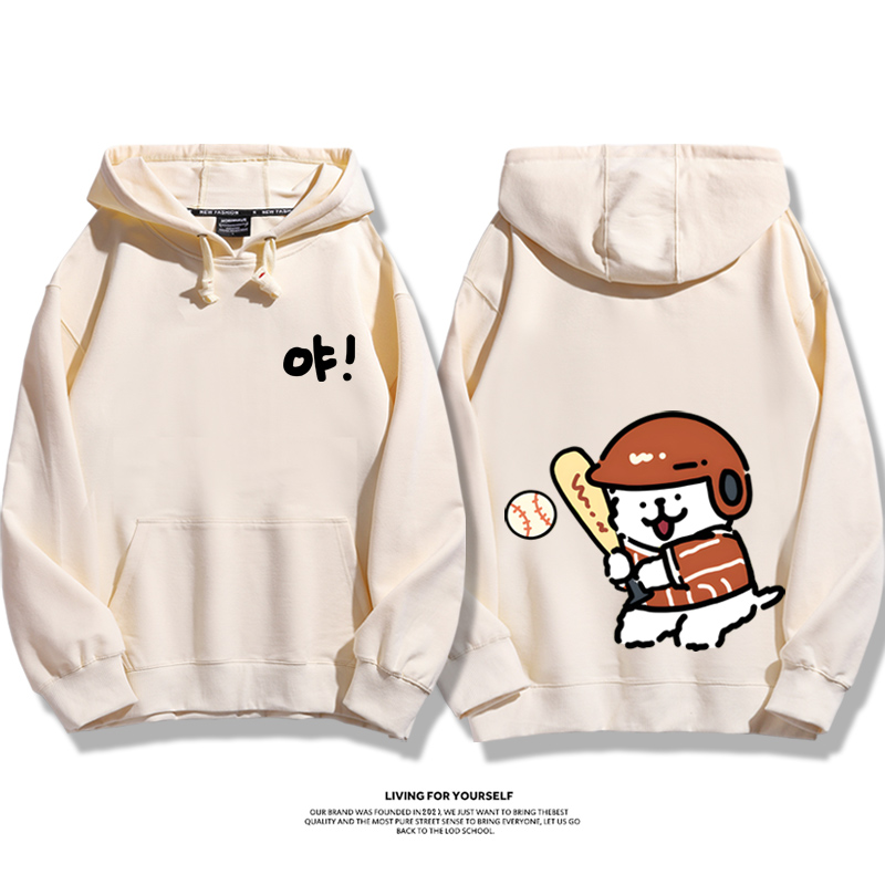 線條小狗新款 親子情侶男女款連帽衛衣-ZUIHANG SHOP