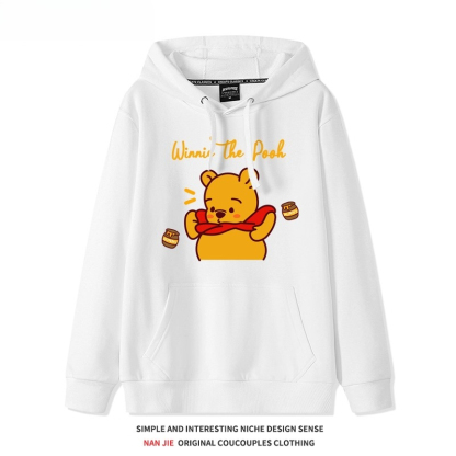 噗噗小熊維尼 聯名衛衣2025秋冬新款 親子情侶裝連帽衛衣