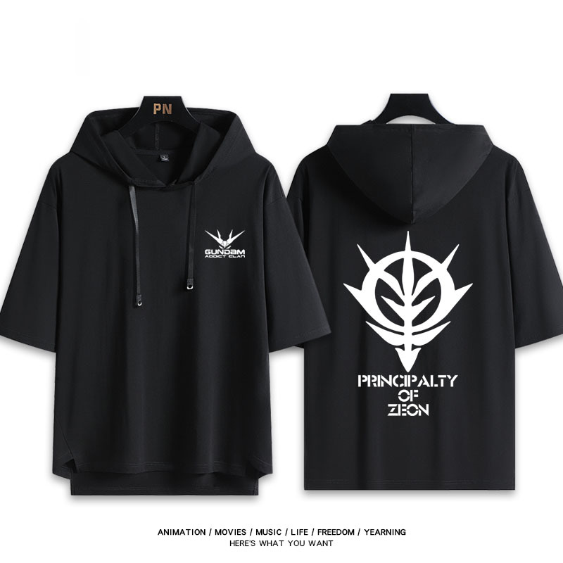 機動戰士鋼彈新款 親子情侶男女款連帽短袖T恤-ZUIHANG SHOP