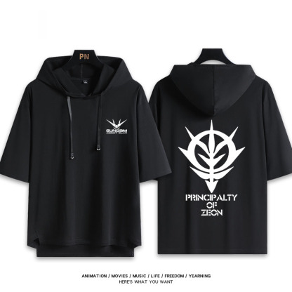 機動戰士鋼彈新款 親子情侶男女款連帽短袖T恤-ZUIHANG SHOP