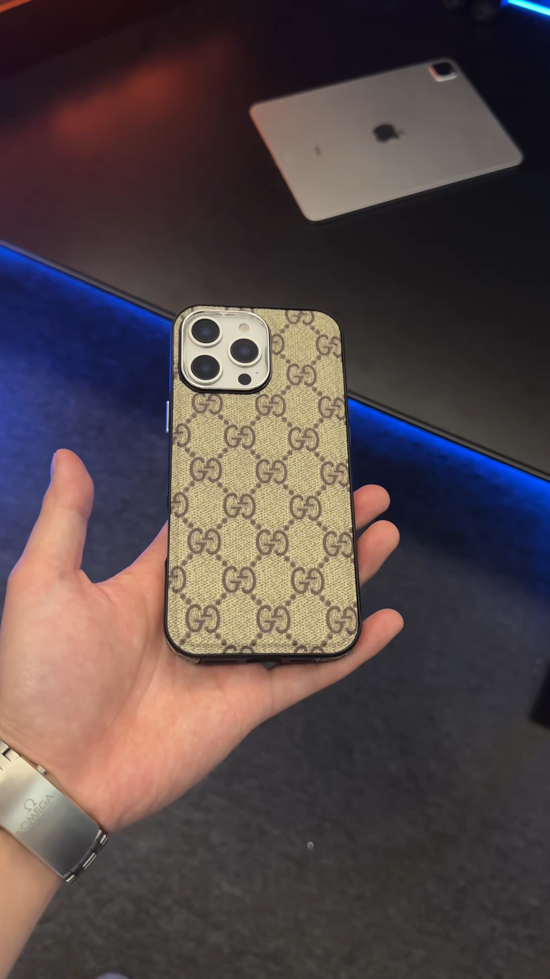 古馳皮質輕奢潮牌手機殼