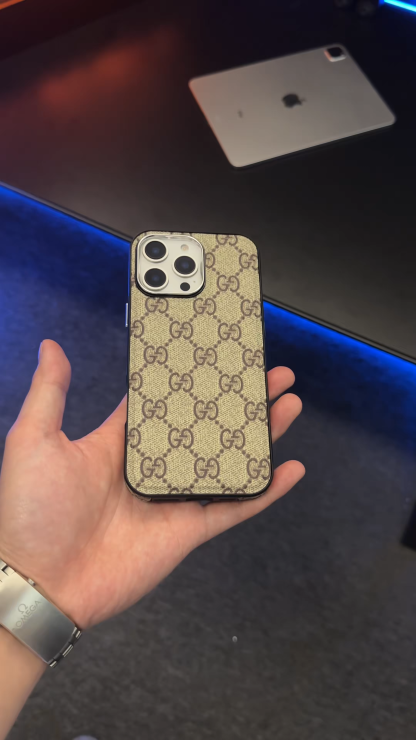 古馳皮質輕奢潮牌手機殼