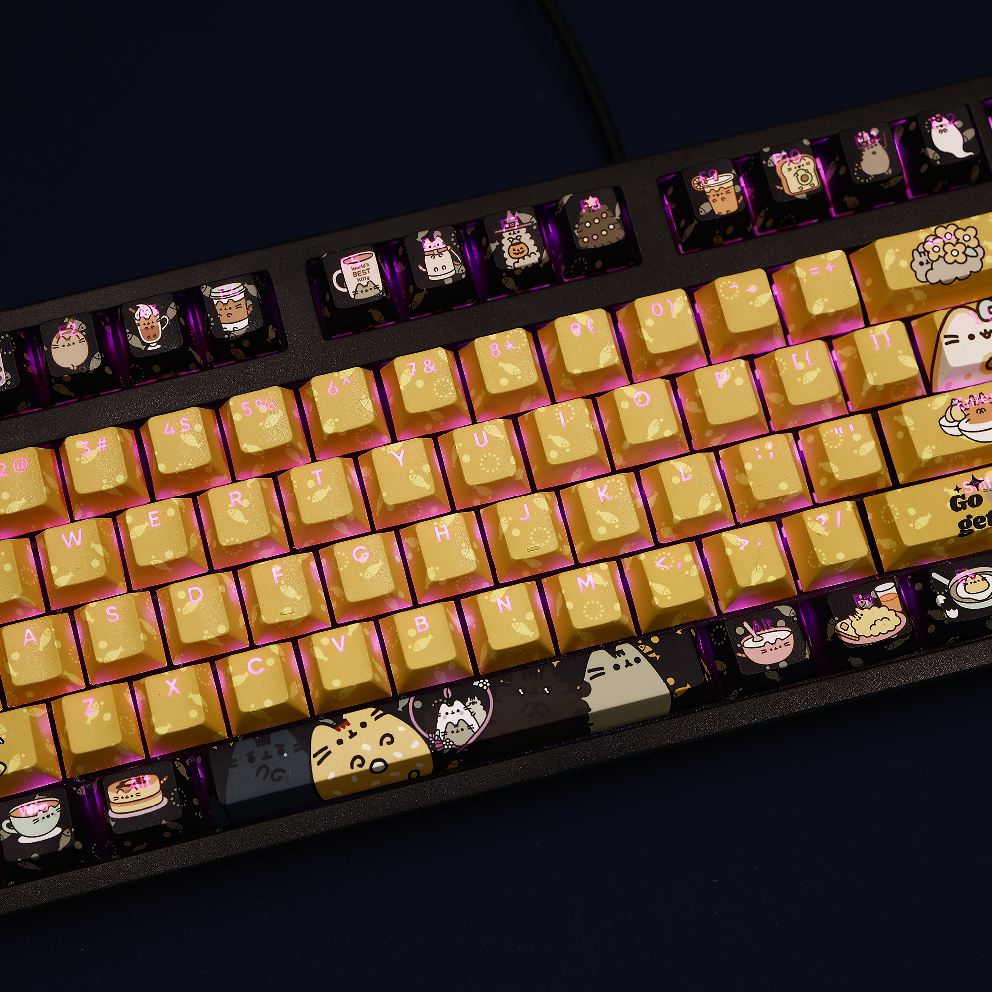 貓胖吉貓Pusheen透光RGB108鍵標準配列衛星軸鍵帽-ZUIHANG SHOP