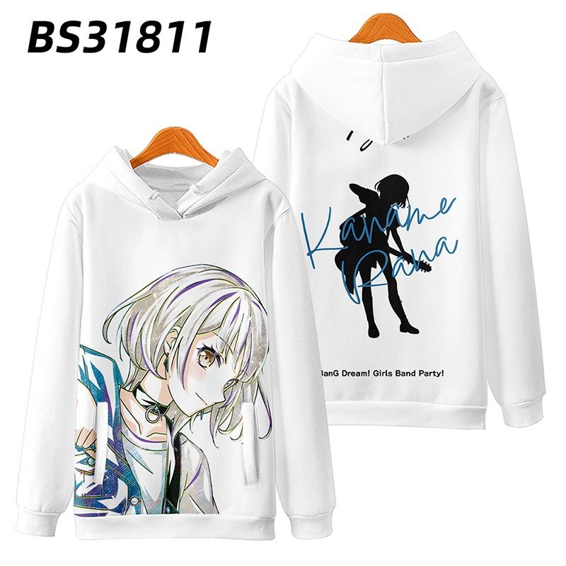 BanG Dream 動漫周邊 秋冬潮流寬鬆休閒連帽T