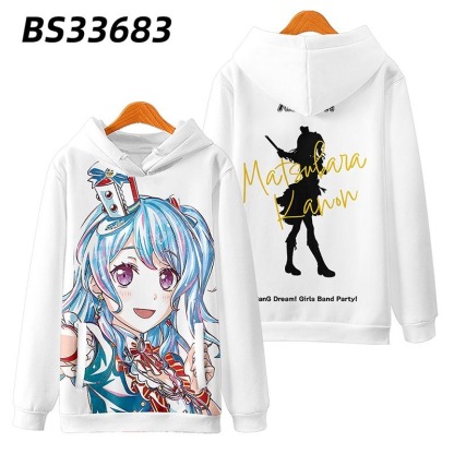 BanG Dream 動漫周邊 秋冬潮流寬鬆休閒連帽T