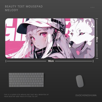 塗鴉黑貓女孩 主題桌墊 布質滑鼠墊-ZUIHANG SHOP