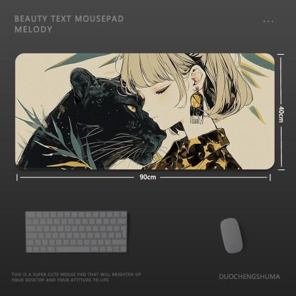 塗鴉黑貓女孩 主題桌墊 布質滑鼠墊-ZUIHANG SHOP