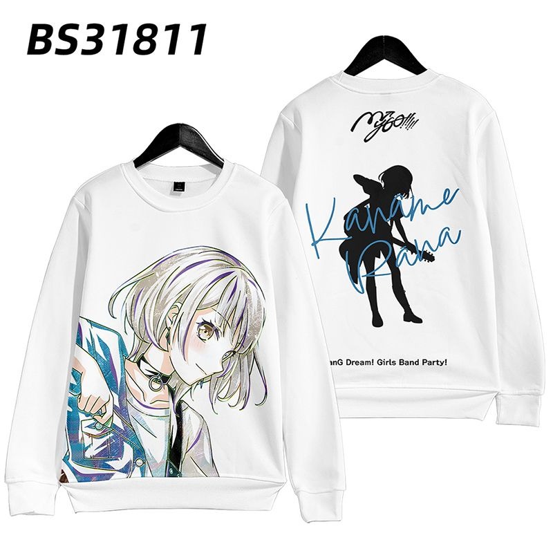 BanG Dream 動漫周邊 秋冬潮流寬鬆休閒連帽T