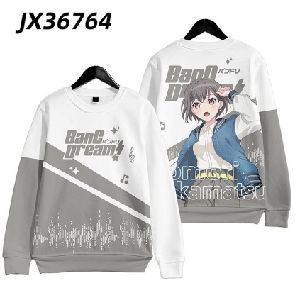 BanG Dream 動漫周邊 秋冬潮流寬鬆休閒連帽T