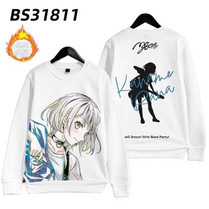 BanG Dream 動漫周邊 秋冬潮流寬鬆休閒連帽T
