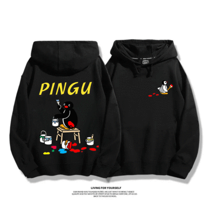 企鵝Pingu 2025秋冬新款 親子情侶男女連帽衛衣