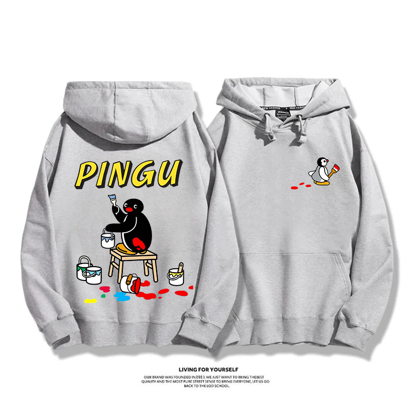 企鵝Pingu 2025秋冬新款 親子情侶男女連帽衛衣