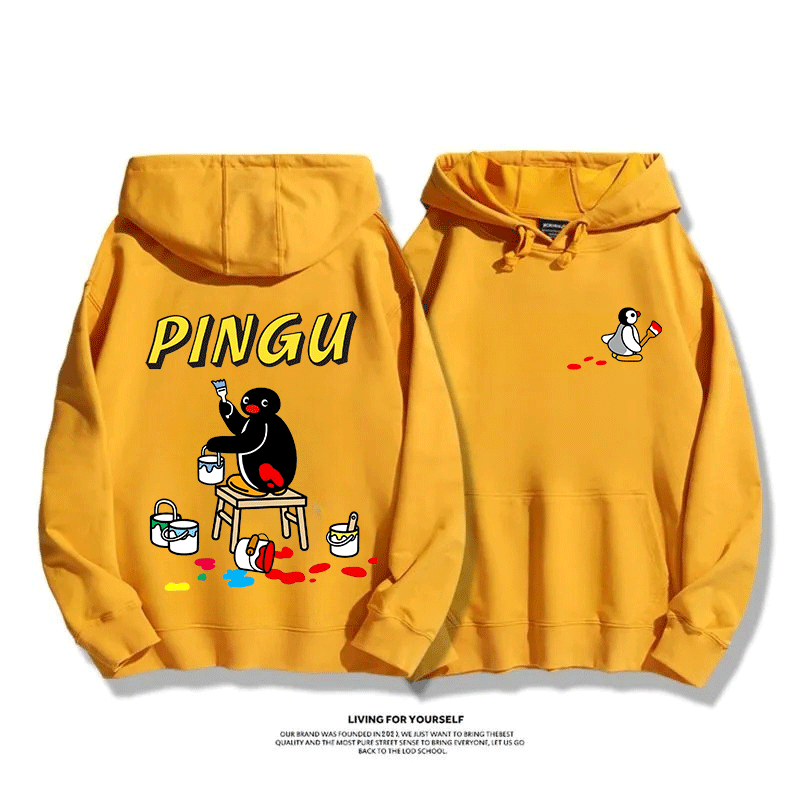 企鵝Pingu 2025秋冬新款 親子情侶男女連帽衛衣