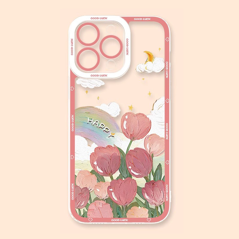 花海油畫天使眼透明防摔軟殼-ZUIHANG SHOP