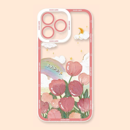 花海油畫天使眼透明防摔軟殼-ZUIHANG SHOP