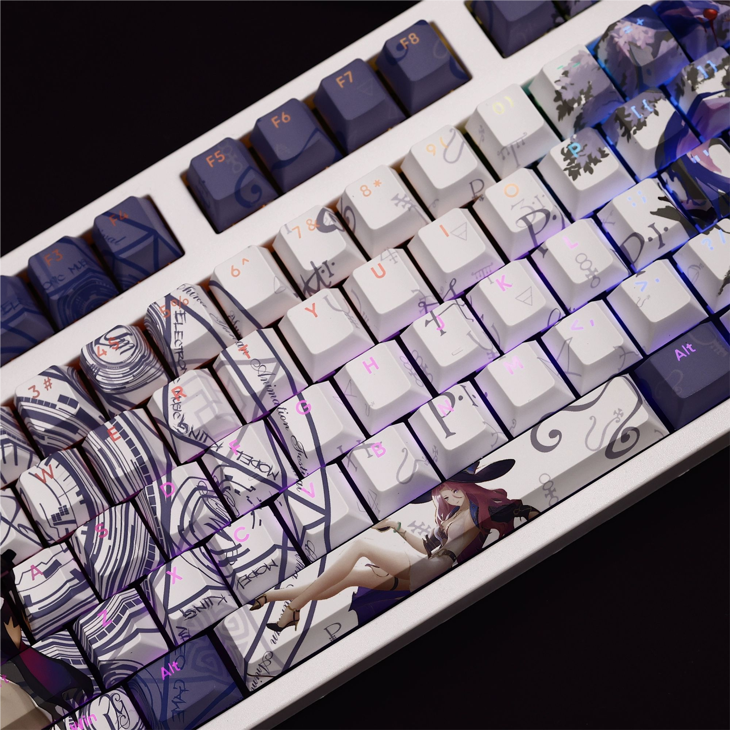 翡翠透光RGB108鍵標準配列衛星軸鍵帽