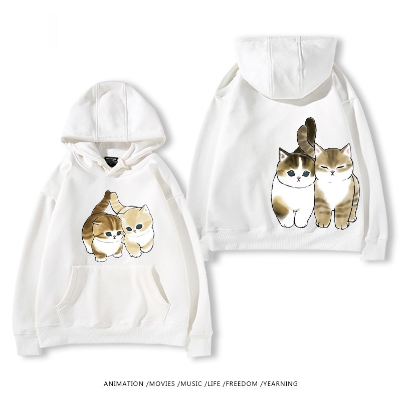 貓福珊迪猫咪可爱印花連帽衛衣