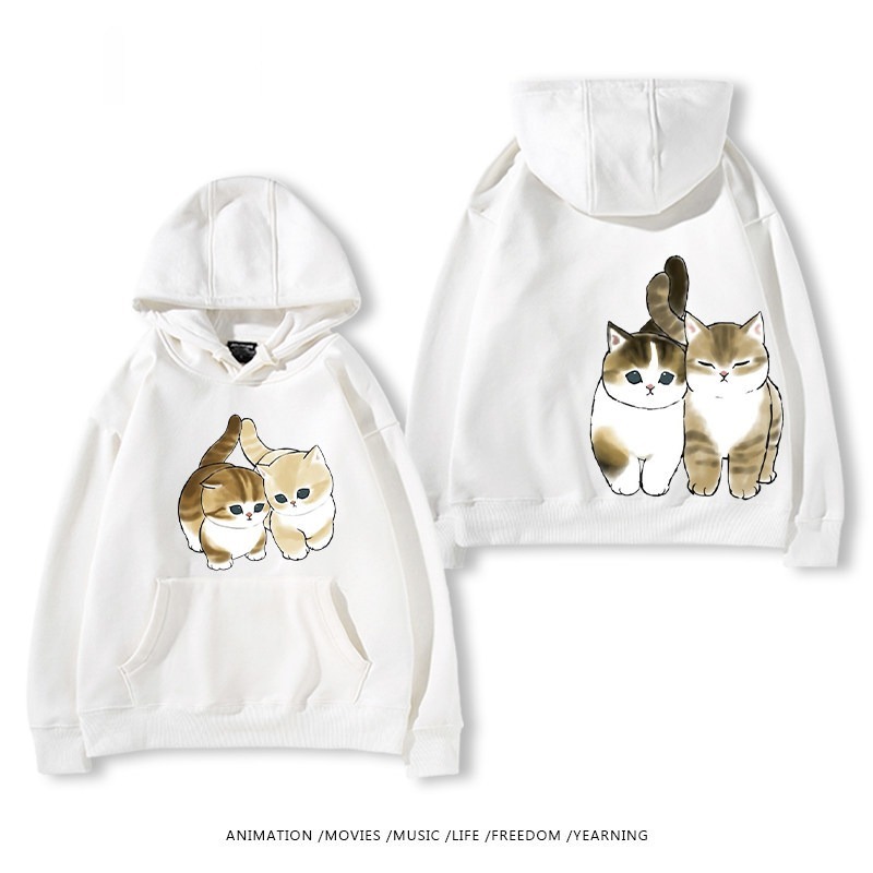 貓福珊迪猫咪可爱印花連帽衛衣