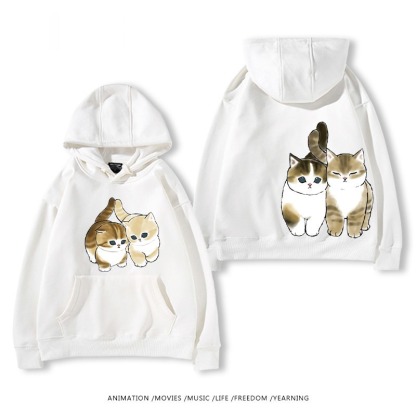 貓福珊迪猫咪可爱印花連帽衛衣