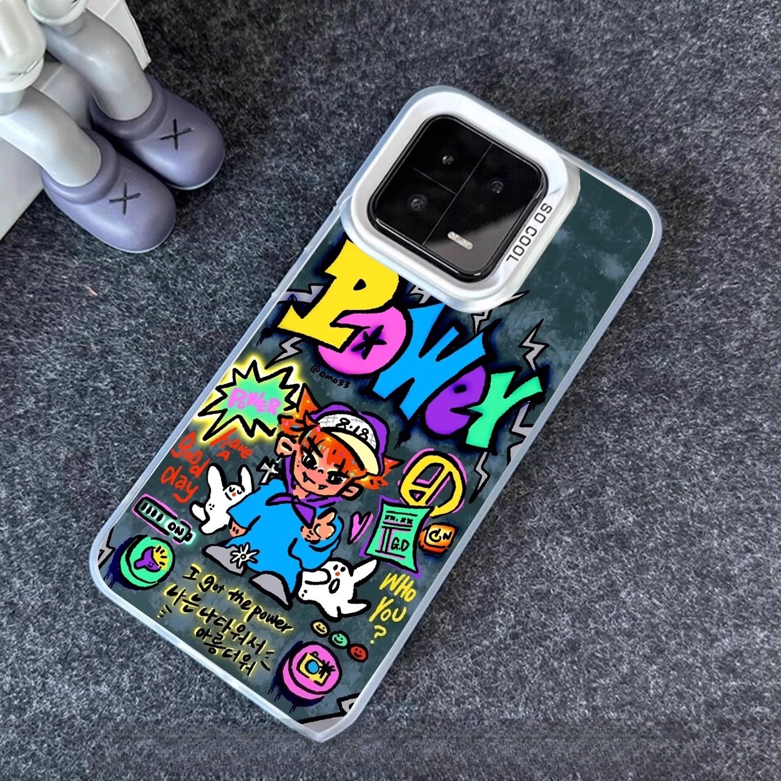 權志龍GD 彩銀線條漸變防摔手機殼-ZUIHANG SHOP