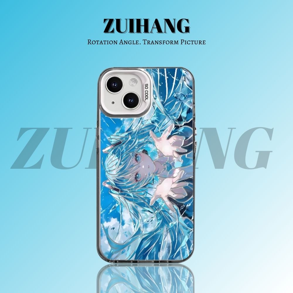 初音未來彩銀線條漸變防摔手機殼-ZUIHANG SHOP