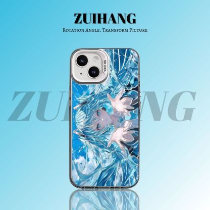 初音未來彩銀線條漸變防摔手機殼-ZUIHANG SHOP