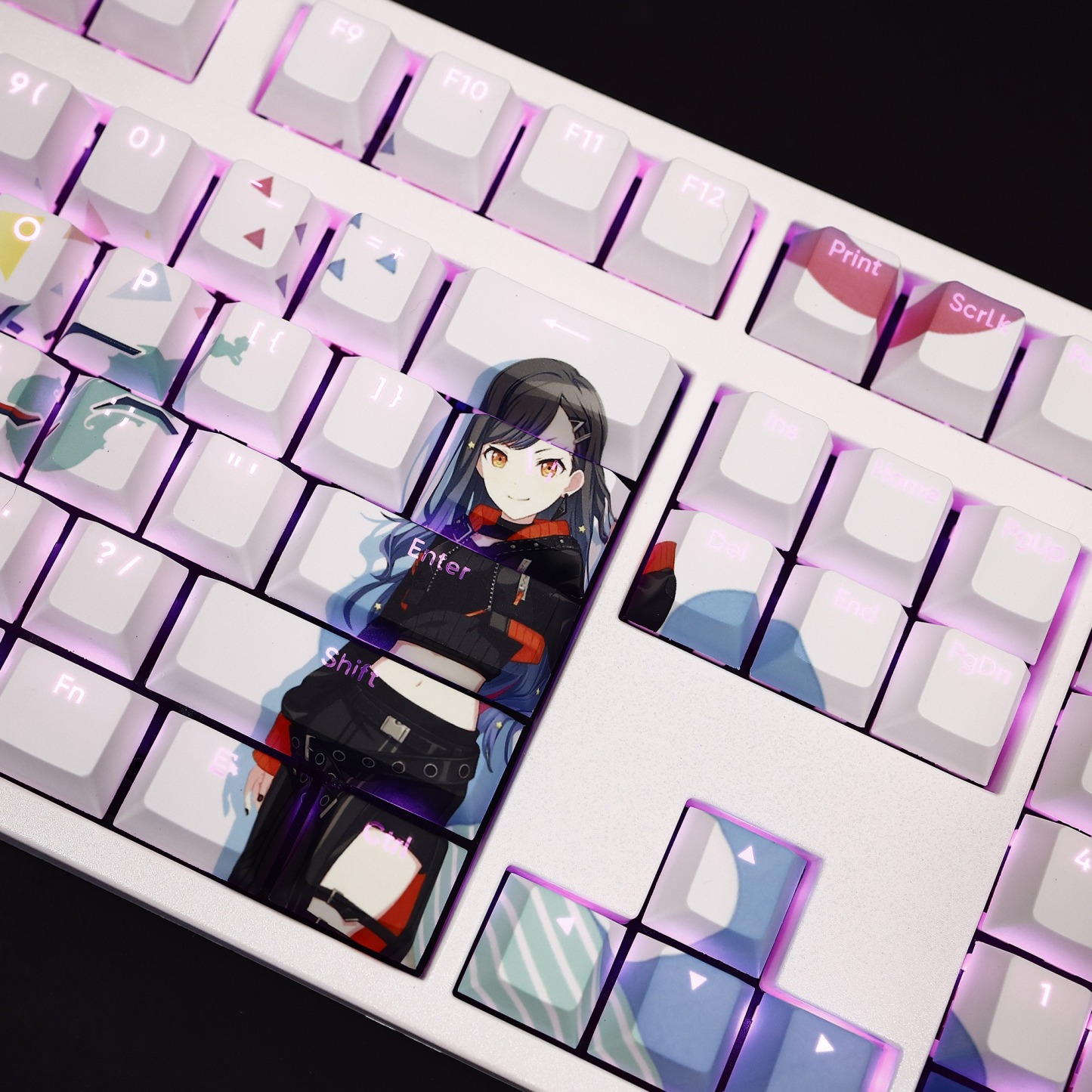 白石杏透光RGB108鍵標準配列衛星軸鍵帽