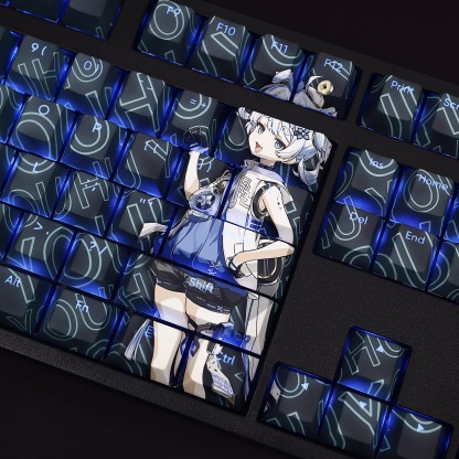 釉湖透光RGB108鍵標準配列衛星軸鍵帽