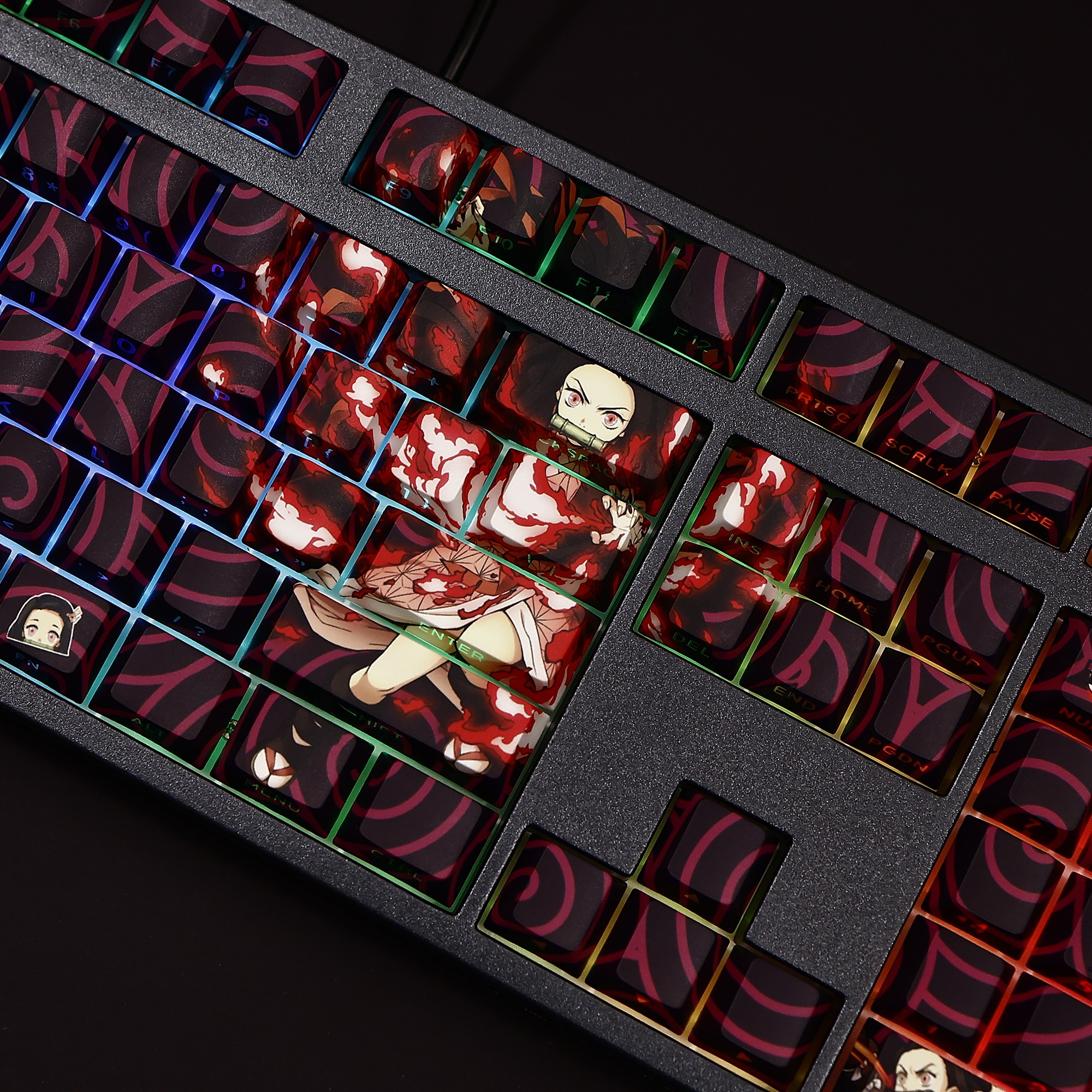 灶門禰豆子透光RGB108鍵標準配列衛星軸鍵帽-ZUIHANG SHOP