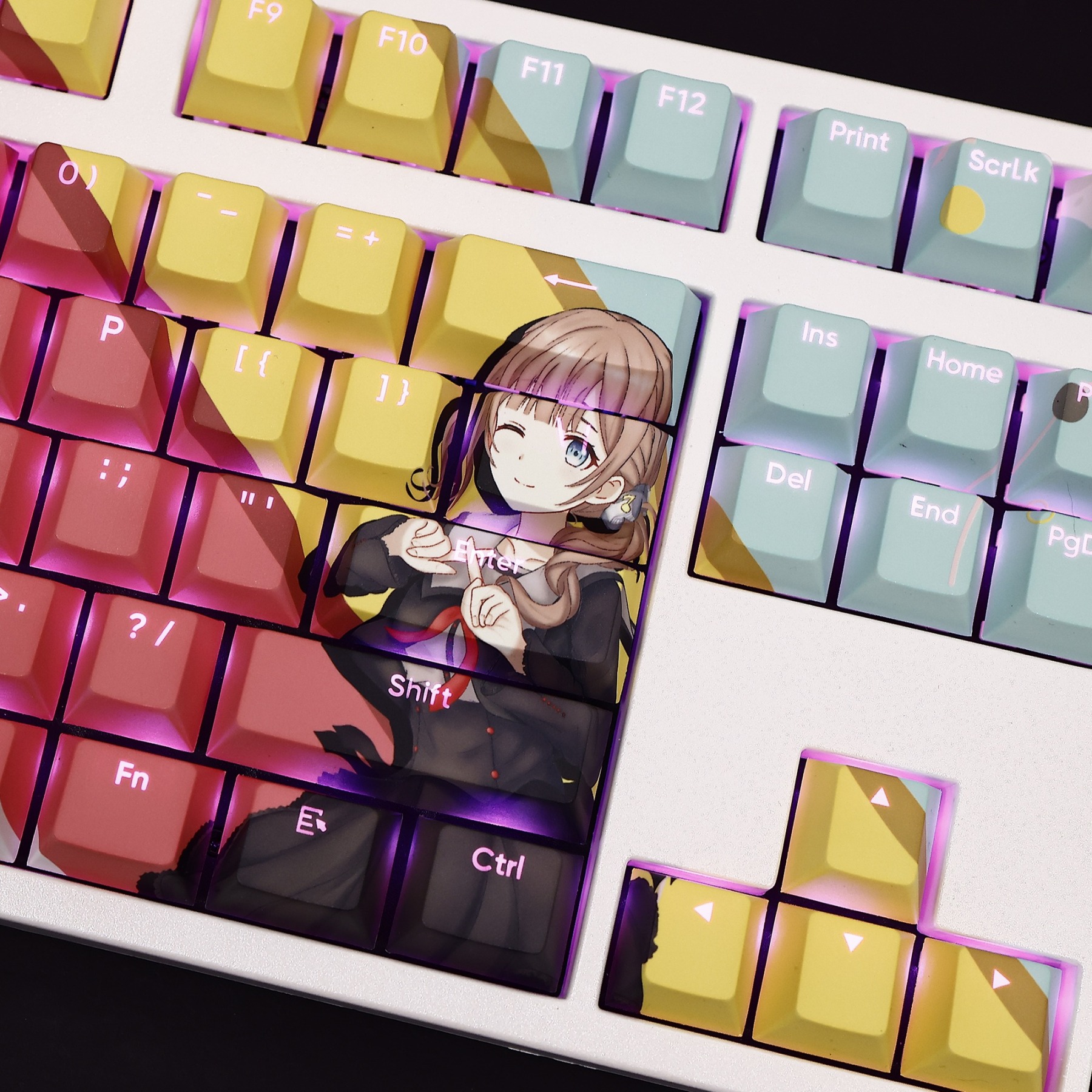 望月穗波透光RGB108鍵標準配列衛星軸鍵帽