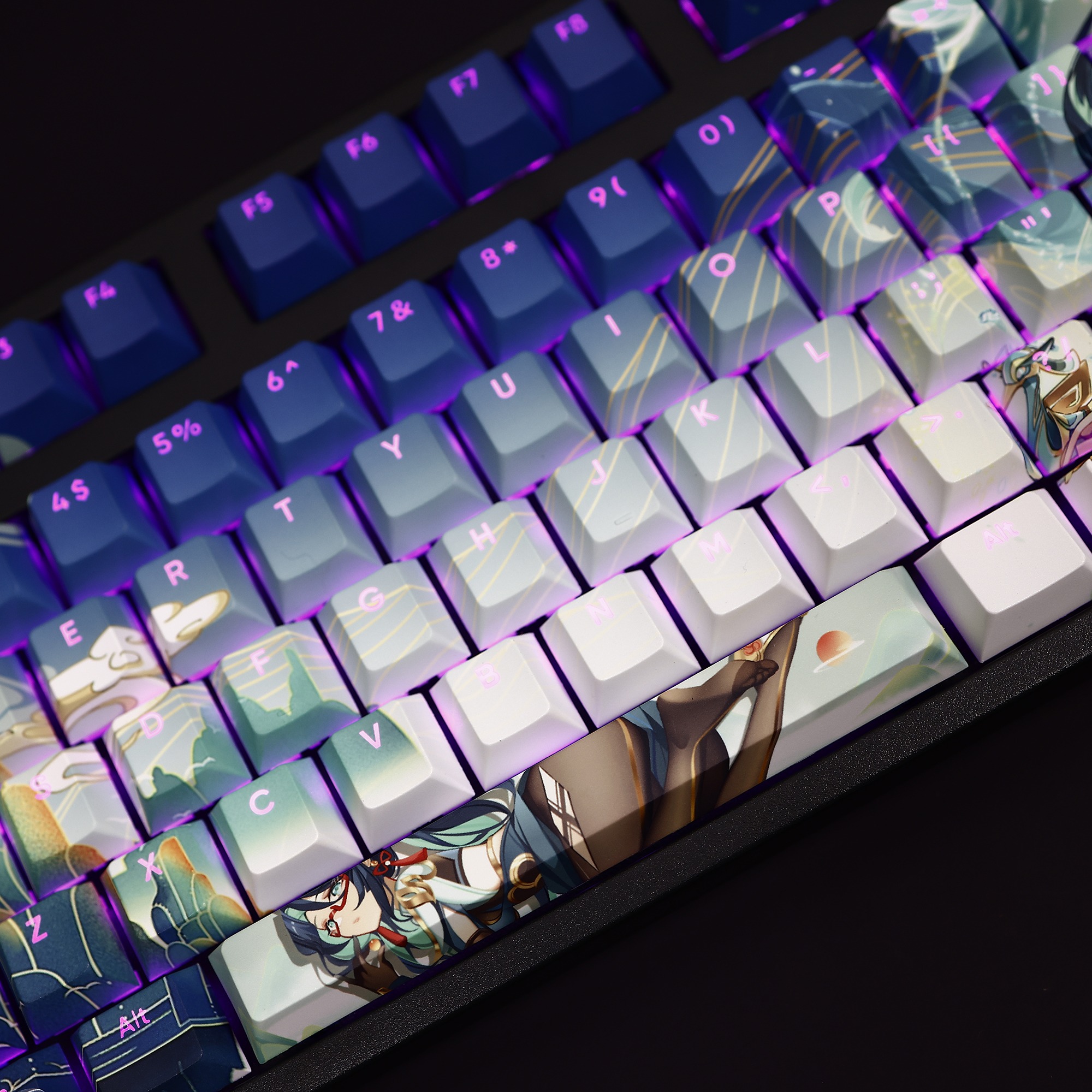 原神閑雲透光RGB108鍵標準配列衛星軸鍵帽-ZUIHANG SHOP